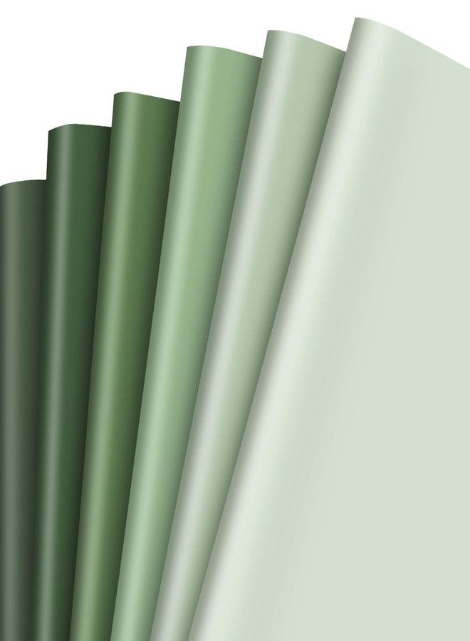 JarThenaAMCS ورق تغليف هدايا JarThenaAMCS، ١٢ ورقة، لون أخضر فاتح - ليس لفة - ٦ ألوان متدرجة من الأخضر، ورق تغليف هدايا مطوي بشكل مسطح، ورق زخرفي للأعمال الفنية والحرف اليدوية، مناسب لحفلات الزفاف وأعياد الميلاد وحفلات استقبال المولود في فصل الربيع - Image 1